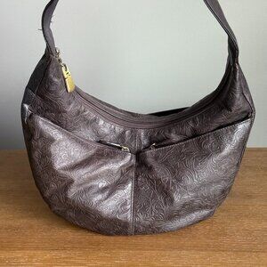 Elegant Brown Embossed Women's Bag